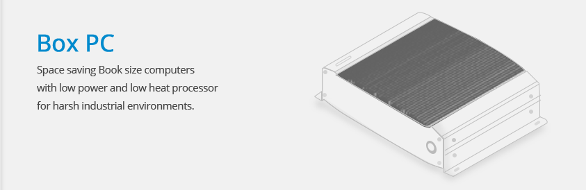 Space saving Book size computers with low power and low heat processor for harsh industrial environments.